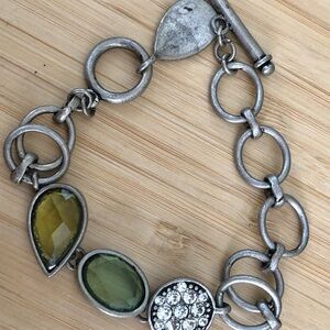 Lia Sophia metal Bracelet with Green Accents